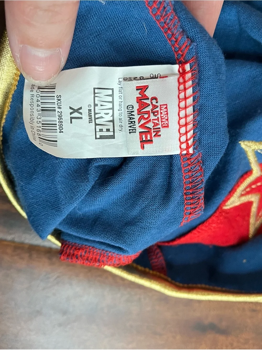 Marvel Captain Marvel Kids Blue, Red & Gold Tunic Costume